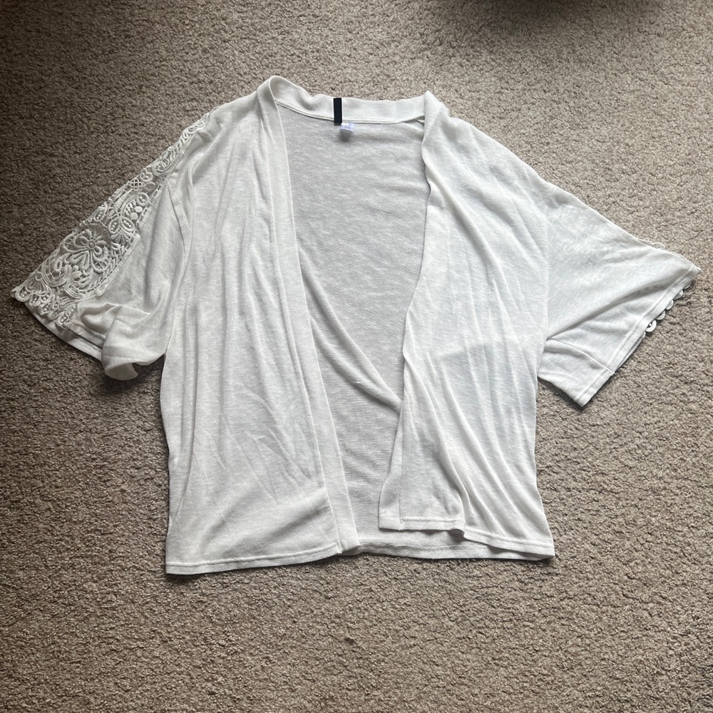 White tshirt cardigan